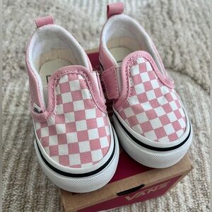 *NIB* Pink Checkerboard Toddler Vans Size 5